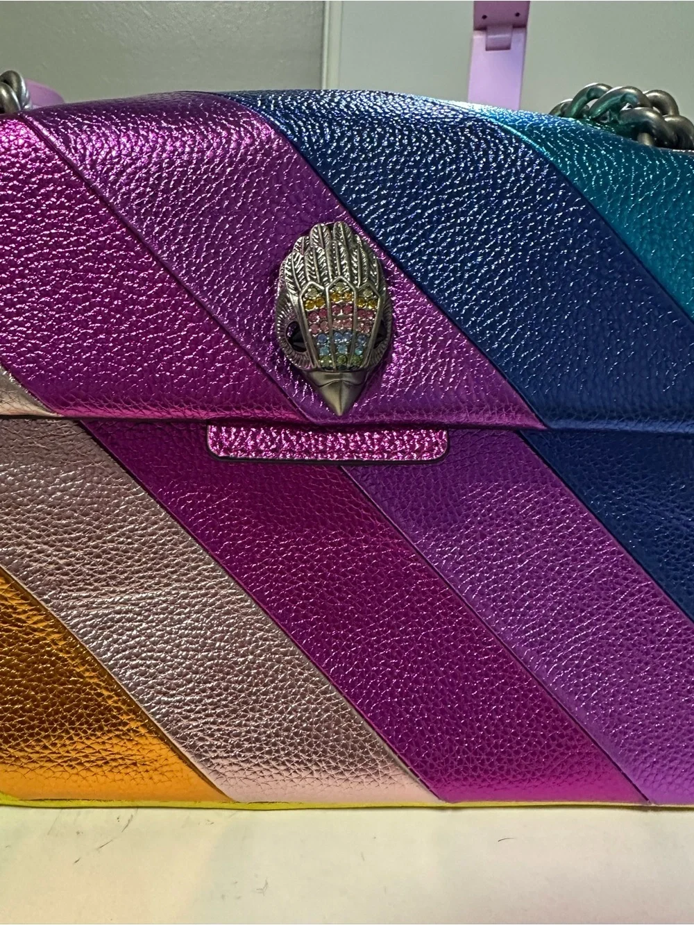 Kurt Geiger Rainbow Metallic Crossbody/Shoulder Bag - Picture 7 of 10